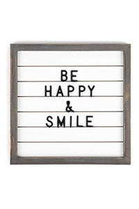 Core Home 10” X 12” Square Letter Wooden Message Board, Wall Décor, New Home Welcoming Gift, Changeable Letter Board with 128 Characters, Numbers and Symbols Included!