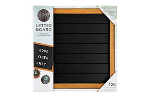 Core Home 10” X 12” Square Letter Wooden Message Board, Wall Décor, New Home Welcoming Gift, Changeable Letter Board with 128 Characters, Numbers and Symbols Included!