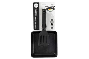 Core Home Tamagoyaki Mini Square Aluminum Frying Pan with Slotted Turner, 5 1/2 Inch Square, Great for Pancakes, Omelets, Eggs, Great Gift Idea…
