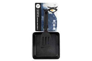 Core Home Tamagoyaki Mini Square Aluminum Frying Pan with Slotted Turner, 5 1/2 Inch Square, Great for Pancakes, Omelets, Eggs, Great Gift Idea…