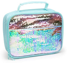 Load image into Gallery viewer, Core Home Insulated Lunch Bag with 2 Way Sparkly Sequin and Iridescent Pocket – Fun and Cute Kids Lunch Tote Bag for School/Outdoor/Travel/Picnic for kids, teens, girls, and boys