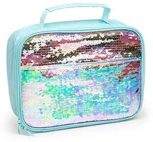 Core Home Insulated Lunch Bag with 2 Way Sparkly Sequin and Iridescent Pocket – Fun and Cute Kids Lunch Tote Bag for School/Outdoor/Travel/Picnic for kids, teens, girls, and boys