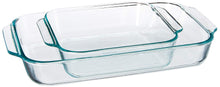 Load image into Gallery viewer, Pyrex SYNCHKG106070 2Piece Basics Value Pack1-Basics 8&quot;/2 dish1-Basics 3 Quart Oblong Bake Dish, 2.2, clear