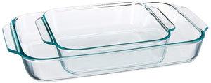 Pyrex SYNCHKG106070 2Piece Basics Value Pack1-Basics 8"/2 dish1-Basics 3 Quart Oblong Bake Dish, 2.2, clear